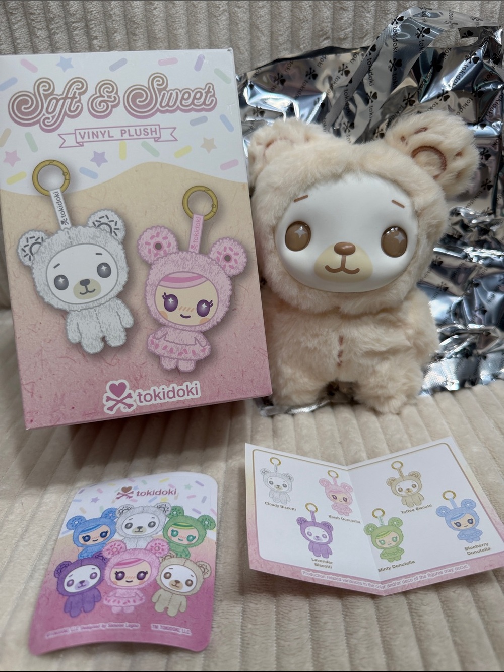 TOFFEE BISCOTTI- tokidoki Soft & Sweet Vinyl Plush Bear Keychain -Bew. Verified.